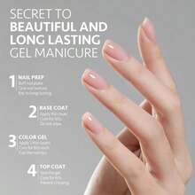 GAOY Crystal Glossy Gel Top Coat, 16ml No Wipe Clear Finish For Gel Nail Polish, High Gloss Varnish For Long Lasting UV Light Cure Nail Art DIY - ColorD - 查看 5