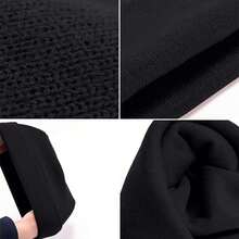 1pc Warm Winter Cap Pizza Love Forever-2 For Men & Women, Beanie Knit Cap For Autumn/Winter Hat, Windproof And Warm Head Cover, Ideal For Halloween Christmas Fashion Gifts. - 黑色 - 查看 8