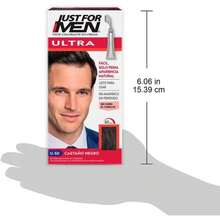 Just For Men Ultra Tinte para Canas U55, Combina Perfectamente con tu Color de Cabello, Cepillo de Fácil Aplicación, 35g(1 Unidad (Paquete de 1) Castaño Negro) - Multicolor - Ver 3