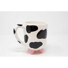 Boston Warehouse Udderly Cow Taza de cerámica con patas de silicona antideslizantes, 567 ml(Tradicional) - Multicolor - Ver 3