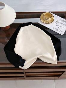 New Spring/Autumn Polo Collar Long Sleeve Layering Shirt, Toddler/Kids Beige T-Shirt Top, Boys Patchwork Shirt Stylish Fashion T-Shirt