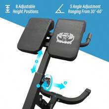 dffSilla romana con extension hiper para gluteos isquiotibiales y espalda baja banco multifuncional para entrenamiento corporal completo todo en uno plegable para gimnasio en casa y fitnesshd - Multicolor - Ver 4