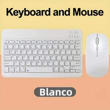 Teclado y Ratón Inalámbricos Recargables Delgados de 7.62 inch en Inglés para iPad Air Pro, Tableta con Android y Windows - Púrpura malva - Ver 10