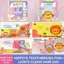 Bear's Tidy Up Time, Push-Pull Books, Busy Book, Preschool Habit Formation Picture Book, Cultivate Good Habits And Life Skills In Children, Children's Fun Mechanical Books, Educational Toy Books, Gift Christmas, Halloween & Birthday Present - Multicolor - View 11