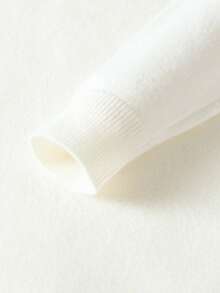 男士基础款休闲圆领长袖毛衣，保暖内搭或外套针织衫 - 白色 - 查看 6