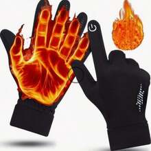 1 Pair Unisex Reflective Winter Gloves, Warm Gloves For Cold Weather, Freeze Work Gloves Set Suitable For Running, Driving, Cycling, Work, Hiking, Touchscreen, Random Color, Thermal Lined - Multicolor - View 24