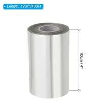 4\X400Ft Hot Stamping Foil Paper, Heat Transfer Hot Stamping Paper Foil Roll For Leather DIY Logo Decor Craft Gift Package Scrapbook Card, Silver Tone,4inchx400Ft,SilverTone - 銀色 - 查看 3