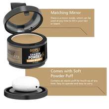 Goiple 0.18oz/5g Gold Hairline Powder, Waterproof & Sweat-Proof, Covers Gray Roots & Sparse Hairline, Includes Soft Sponge Puff & Mirror - Blonde - View 7