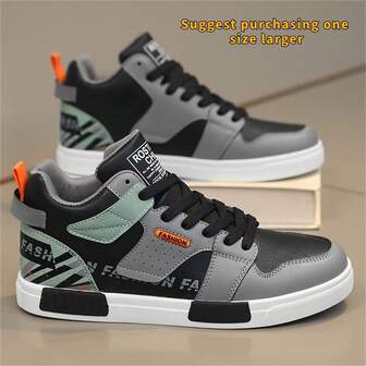 夏季新款大碼男鞋時尚百搭高筒運動鞋時尚休閒學生男鞋戶外舒適平底鞋