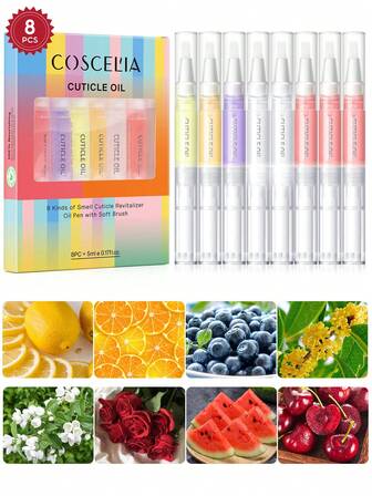 coscelia 1/4/5/8/16支装 5毫升指甲角质层护理油 指甲营养油 营养笔套装，死皮去除工具，指甲强化剂 增强指甲健康和光泽 日常美甲用品
