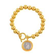 1pc New 18K Gold Plated Hollow Ball Bead Jewelry Chain Heart Virgin Mary Pendant Bracelet For Women And Men - Beaded Bracelet - View 15