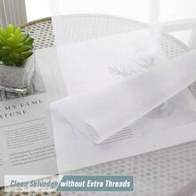 Extra Wide White Sheer Curtains For Window 96 Inches Long 2 Panels Set, Elegant Light Filtering Voile Sheer Curtains For Sliding Glass Door, Dual Rod Pocket Window Drapes, 2x59Wx96L Inches,59inchWx96inchL(Packof2),White - White - View 3
