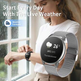 Smartwatch unisex per uomo e donna, con doppia cinghia, impermeabile IP67, funzione di chiamata/composizione senza fili, promemoria per più app, orologio sportivo, promemoria informazioni, regalo di Natale, cinturino in acciaio