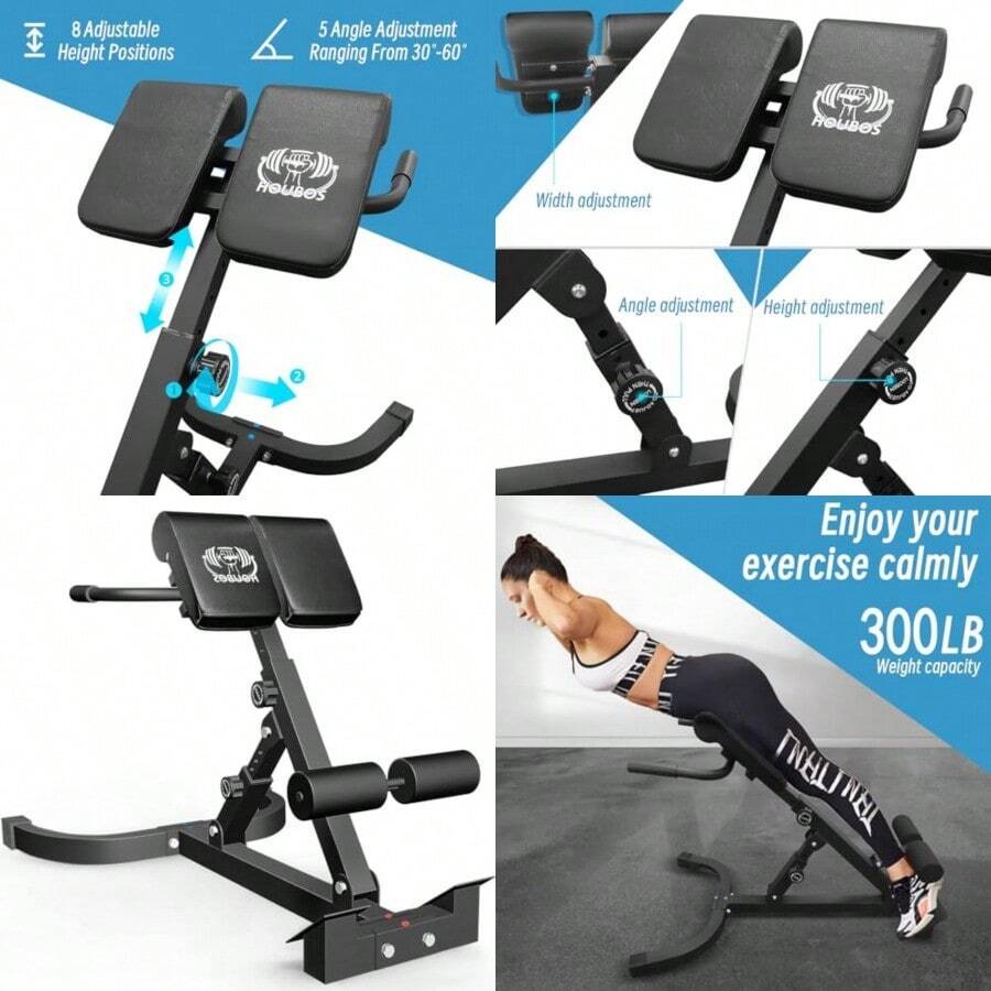 dffSilla romana con extension hiper para gluteos isquiotibiales y espalda baja banco multifuncional para entrenamiento corporal completo todo en uno plegable para gimnasio en casa y fitnesshd - Multicolor - Ver 1