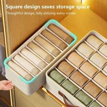 Minimalist Foldable Fabric Storage Box, Wardrobe, Vanity, Drawer Divider, Storage Bin, Bra Organizer, Autumn Decor, Home Decor, Bedroom Decor - Beige - View 9