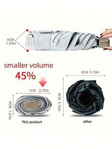 7.5英寸/19厘米迷你折叠伞，便携式户外遮阳伞，防紫外线遮阳伞，带收纳袋，防晒，6根伞骨+加厚黑色防水涂层，是户外、旅行、夏季防晒的理想之选，防风防水，春夏必备，伴娘礼物，房间、卧室装饰，海滩，旅行，男女通用，度假佳品。 - 彩色 - 查看 5