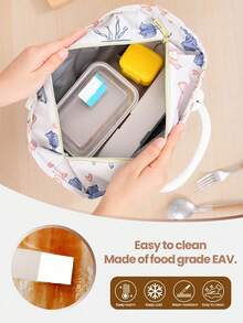 新款时尚大容量午餐手提包，防漏防污便携式餐盒，带侧边水壶袋，经典多色保温手提包，妈妈包，通勤包，日常健身午餐包，野餐包，防水保温斜挎包，返校必备学习用品包