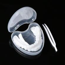 Bộ 5 miếng dán sứ răng mới, hộp hình trái tim di động cho hàm trên và hàm dưới, phù hợp với mọi loại răng ố vàng và đen, hoàn hảo khi đeo tại các bữa tiệc/buổi họp mặt - trắng - Xem 6