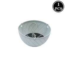 1/2 أصيص زهور معلق بطراز كلاسيكي - أصيص زهور بلاستيكي للخارج، بتصميم بيضاوي مخطط، مع مقبض سلسلة، مثالي لديكور الشرفة والحديقة، ضروري لديكور الحديقة | أصيص زهور معلق زخرفي | أصيص زهور بلاستيكي متين - متعدد الألوان - مشاهدة 14