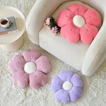 Flower Shaped Pillow, Cute Decorative Throw Pillows With Soft Artificial Rabbit Fur For Couch Bed Chair Floor, Christmas Pillow Seating Cushions With Room Décor For Bedroom (19.6 Inches, Rose Pink),19.6Inches,RosePink - 玫瑰粉 - 查看 4