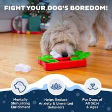 Outward Hound By Nina Ottosson Holiday Dog Brick Treat Puzzle Dog Toy, Level 2 Intermediate, Red, Small,White,HolidayDogBrick(Red - HolidayDogBrick(紅色) - 查看 4