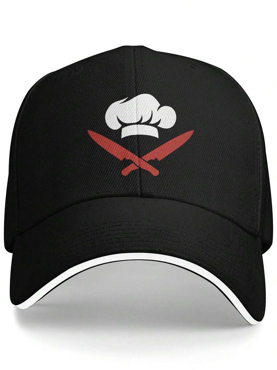 Funny Chef Design Cooking Lovers Culinary Chef Casual Trucker Sandwich Baseball Cap In Black For Men Hat - Black - View 1