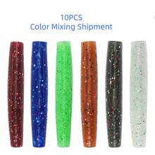 10pcs,Luya Bait, Floating Water Stick Worm, Soft Bait For Inverted Fishing, Soft Bait For Outdoor Beach Fishing, Micro Object Remote Casting Bait - Multicolor - View 7