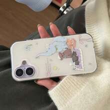 Cute Creamy Glitter Camping Picnic Blue Elephant 17 Pro Max/16 Pro Max/15 Pro Max/14 Pro/13 Phone Case, Suitable For Men And Women, Creative Design