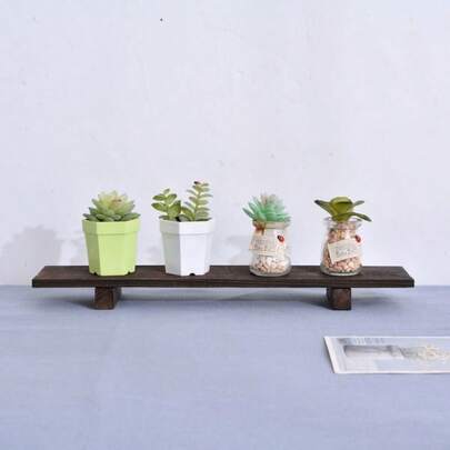 Vintage Tea Cup Holder, Office Green Rose Potted Plant Storage Rack, Household Cosmetics Handheld Desktop Organizer