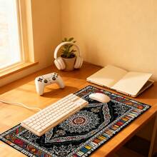 1pc Extra Large Thick Non-Slip Gaming Mouse Pad, Fashionable Minimalist Pattern, Edged Design Durable, Suitable For PC, Office Desk And Home Use, Multiple Sizes Available, Enhance Desktop Comfort. Made Of High-Density Rubber Base, Stable And Non-Slip, Smooth Surface, Precise Mouse Tracking, Cartoon, Minimalist, Landscape Mouse Pad - Black and White - View 11