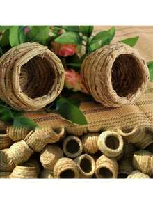 手工稻草鸟巢/鸽舍/鹦鹉窝 温暖宠物卧室庭院鸟笼装饰 - 摩卡棕 - 查看 6