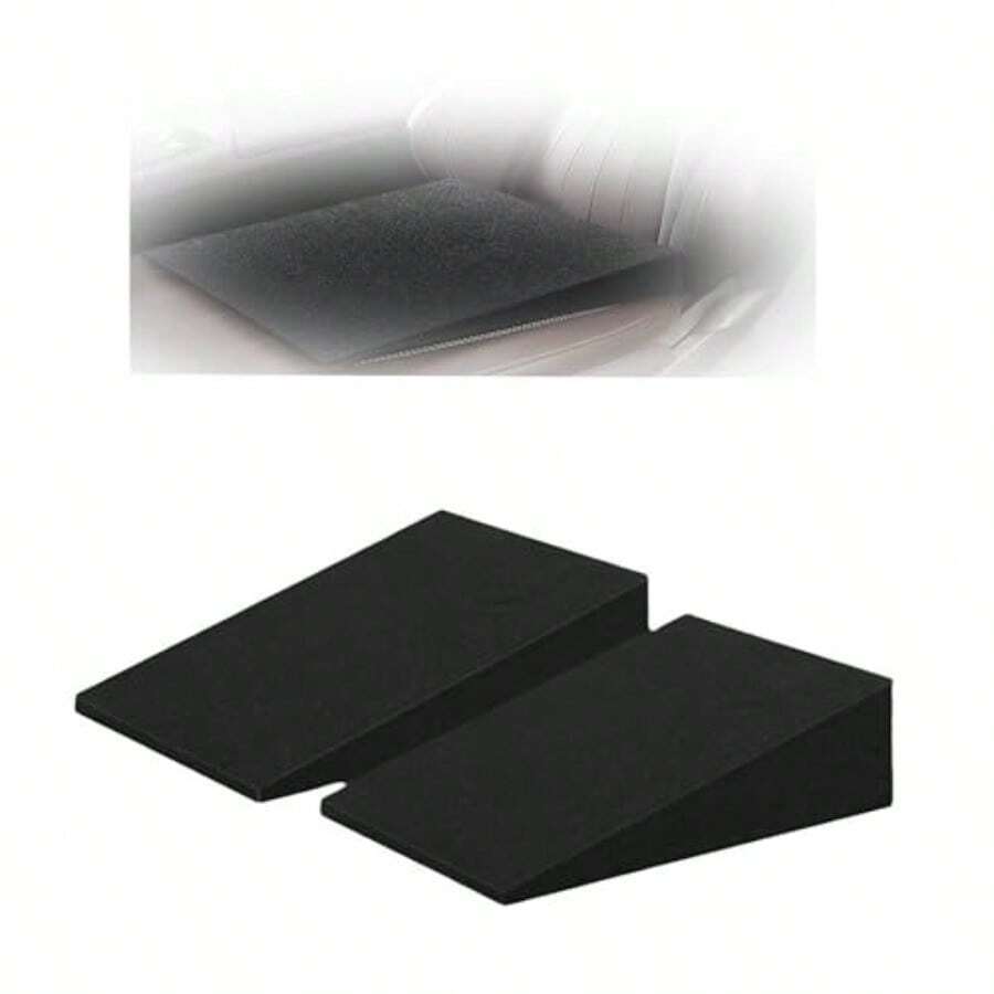 Car Seat Wedge Cushion Blue Ergonomic Foam Pad 2 Pack Leveling Support For Auto Rear Seats And Office Chairs Pain Relief - Black - View 1