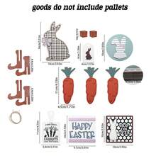Easter Tiered Tray Decorations Set Of 16 Carrot Bunny Spring Tray Decor Wooden Sign For Desktop Home Holiday - 白色 - 查看 6