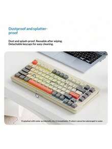 Lenovo Xiaoxin K2-82 Keyboard And Mouse Combo: Skin-Like Mouse, 82-Key Compact Layout, RGB Lighting Effects, Stable Tri-Mode Transmission, Automatic Sleep Mode For Extended Battery Life. - Misty Sea Blue - View 5