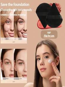 Bộ cọ trang điểm 15 món, bao gồm 2 bông mút trang điểm hình tam giác màu đen, mềm mại và bám dính tốt, thích hợp dùng cho phấn phủ dạng bột; cùng 13 cọ trang điểm khác dùng cho má hồng, son môi dạng lỏng, son môi, che khuyết điểm, kem nền, kem lót, mỹ phẩm cao cấp, phấn phủ dạng bột, phấn bắt sáng, tạo khối, xịt cố định lớp trang điểm, phấn mắt, má hồng, trang điểm kiểu Hàn Quốc, v.v. Thích hợp làm quà tặng cho các bạn gái và phụ nữ. - Nhiều màu - Xem 3