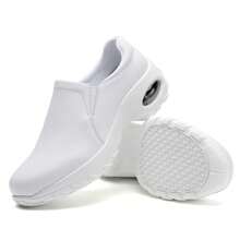 Zapatos de enfermería para mujeres, de fácil deslizamiento, ligeros, antideslizantes, cómodos, resistentes al agua y aptos para el trabajo en servicios de alimentación - Blanco - Ver 6