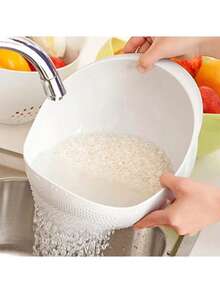 1个多功能塑料沥水篮过滤器，可用作饭碗、沥水篮、水果碗和洗衣篮。它是家庭厨房收纳整理的理想之选，帮助您高效利用厨房空间，同时保持舒适的秋冬风格。 - 彩色 - 查看 8