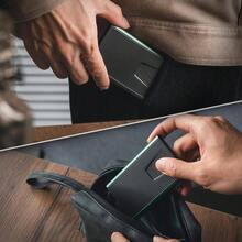 Tarjetero Automatico Pequeo Aluminio con Bloqueo RFID, Porta Tarjetas de Credito, Cartera para Regalo, Verde - Verde-Sin Clip + Sin Clip - Ver 6