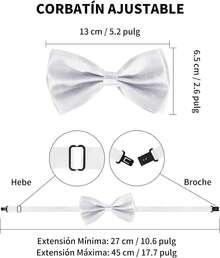 Tirantes de los hombres, Set De Tirantes Sujetadores Y Moño Unisex, Set o Kit de Moño y Tirantes para Hombre, Tirantes de Clip Resistentes en Y Ajustables para Informal y Formal - AZUL - Ver 2