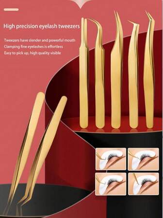 专业睫毛嫁接镊子套装装饰防静电海豚孔雀蝴蝶睫毛嫁接精密直弯镊子化妆工具