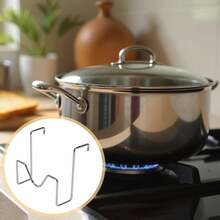 1/2pcs Stainless Steel Slow Cooker Lid Holder, Tabletop Storage Rack, Space Saving - Multicolor - View 5