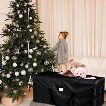 Bolsa de almacenamiento para rbol de Navidad que se adapta a rboles artificiales desmontados de hasta. 5 pies, grandes recipientes de almacenamiento de Navidad, resistente bolsa Oxford 600D, con - inicial - Ver 9