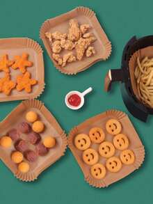 500/200/100/50 قطعة ورق زبدة لطباخ الهواء، ورق خبز منزلي غير لاصق، ورق خبز مربع مقاوم للحرارة، هدية عيد الأم/، اكسسوارات مطبخ