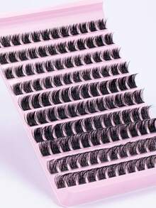 120pcs Thick Individual Cluster Lashes, Curled Eyelash Cluster, Thick Soft Cluster Lashes, 3D Soft False Lashes, DIY Makeup Design At Home - Black - View 2