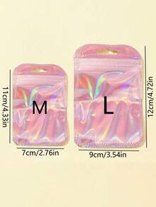 100/10 Peças Sacos com Zíper Holográfico Arco-Íris, Sacos de Armazenamento de Plástico Reutilizáveis, Sacos de Embalagem à Prova de Odor, Essencial de Volta às Aulas, Adequado para Cosméticos, Joias, Selagem de Alimentos, Ferramentas de Limpeza de Unhas, Canetas de Arte de Unhas, Produtos de Cuidados com Unhas DIY, Joias, Pequenos Presentes, Presentes de Natal, Presentes de Halloween, Presentes de Ação de Graças, Presentes do Dia dos Namorados, Presentes de Aniversário, Presentes do Dia das Mães, Presentes da Páscoa