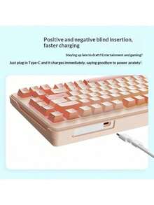 Lenovo Bàn phím đa nhiệm nhỏ gọn Xiaoxin K2-82: 82 phím tiết kiệm không gian trên bàn làm việc, cảm giác cơ học yên tĩnh, đèn nền RGB nhiều màu, hiệu suất làm việc và chơi game có dây, lớp hoàn thiện màu hồng thạch anh. - Bột thạch anh - Xem 5