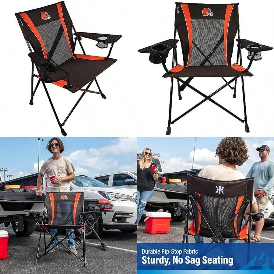 Kijaro Sports Fan Silla Plegable, 66 cm de Largo x 90 cm de Ancho x 94 cm de Alto, Cleveland Browns(default) - Multicolor - Ver 1