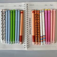 5pcs/Set Animal Shaped Erasable Ballpoint Pens, Random Style; Twist-Out Refill; 0.7mm Blue Ink Refill; Smooth Writing & Neutral Ink, Easy To Erase Mistakes, Suitable For Students Exams, Homework And Note-Taking; School Supplies/Christmas Gift/Valentine's Day Gift - Multicolor - View 4