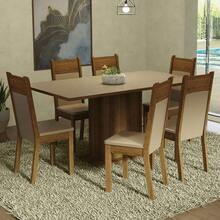 Juego De Comedor Con Mesa Y 6 Sillas Madesa Augusta Beige/Marron - Multicolor - Ver 2