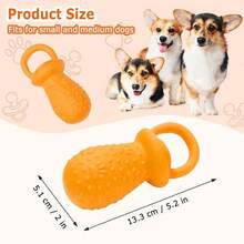 Latex Chew Dog Toys, Novelty Squeaky Pacifier Dog Toys, 5.2\ Durable Pacifier Dog Chew Toys For Small And Medium Dogs(Orange,1 Pcs),Orange - 橘色 - 查看 3